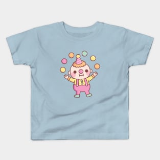 Cute Little Clown Juggler Juggling Balls Kids T-Shirt